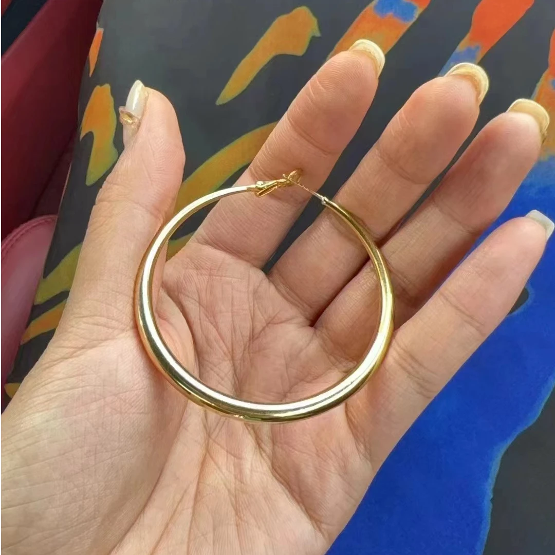 钛钢无非金属耳饰 DOUWU 金色圆圈耳环EH12878