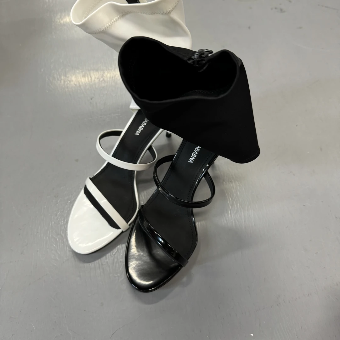 DOUWU【气质高跟鞋 黑白百搭夏季高跟鞋 XZ12313