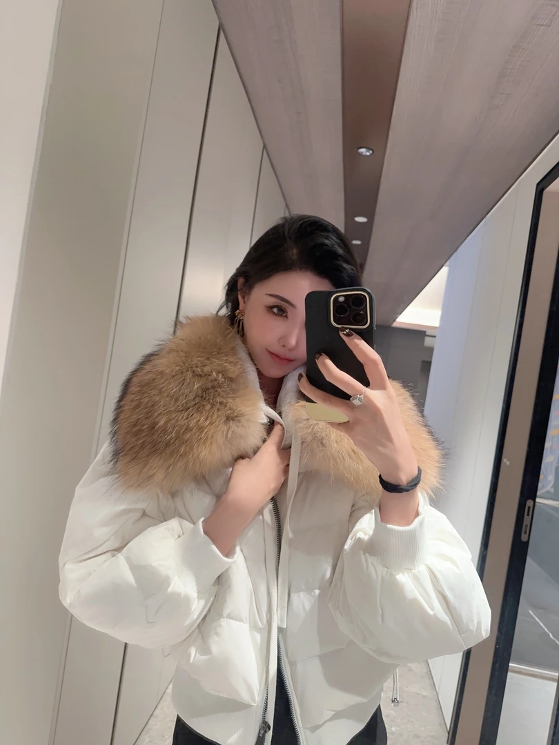 DOUWU【彩虹蜜糖】四色毛毛翻领羽绒服外套WT11442