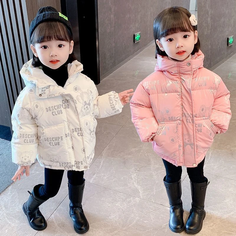 巴拉拉吧女童棉衣冬装加厚免洗面料防寒清仓超厚超萌爆款三层宝宝