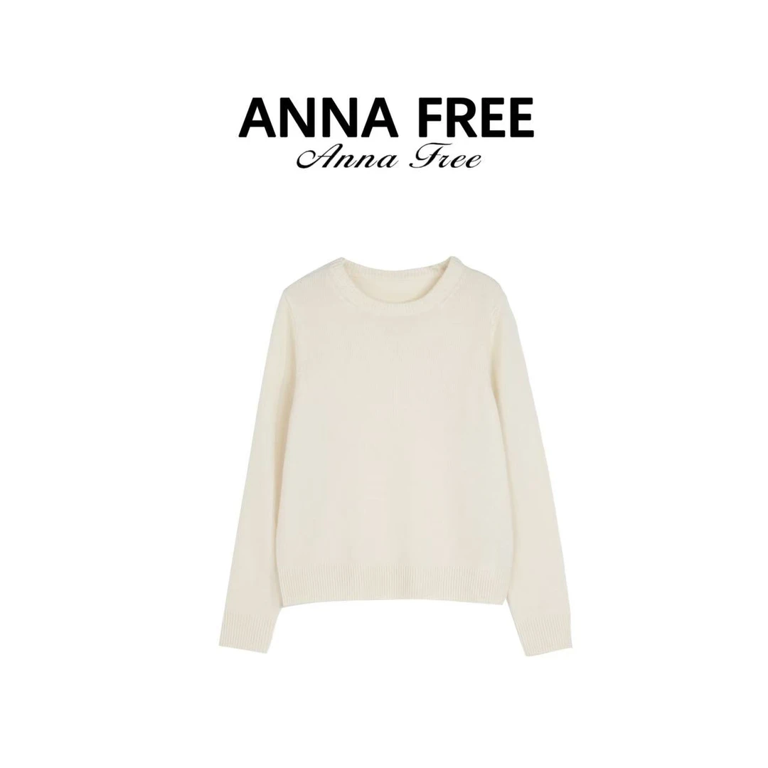 ANNA FREE 新款毛针织衫百搭常规款长袖套头Z8414