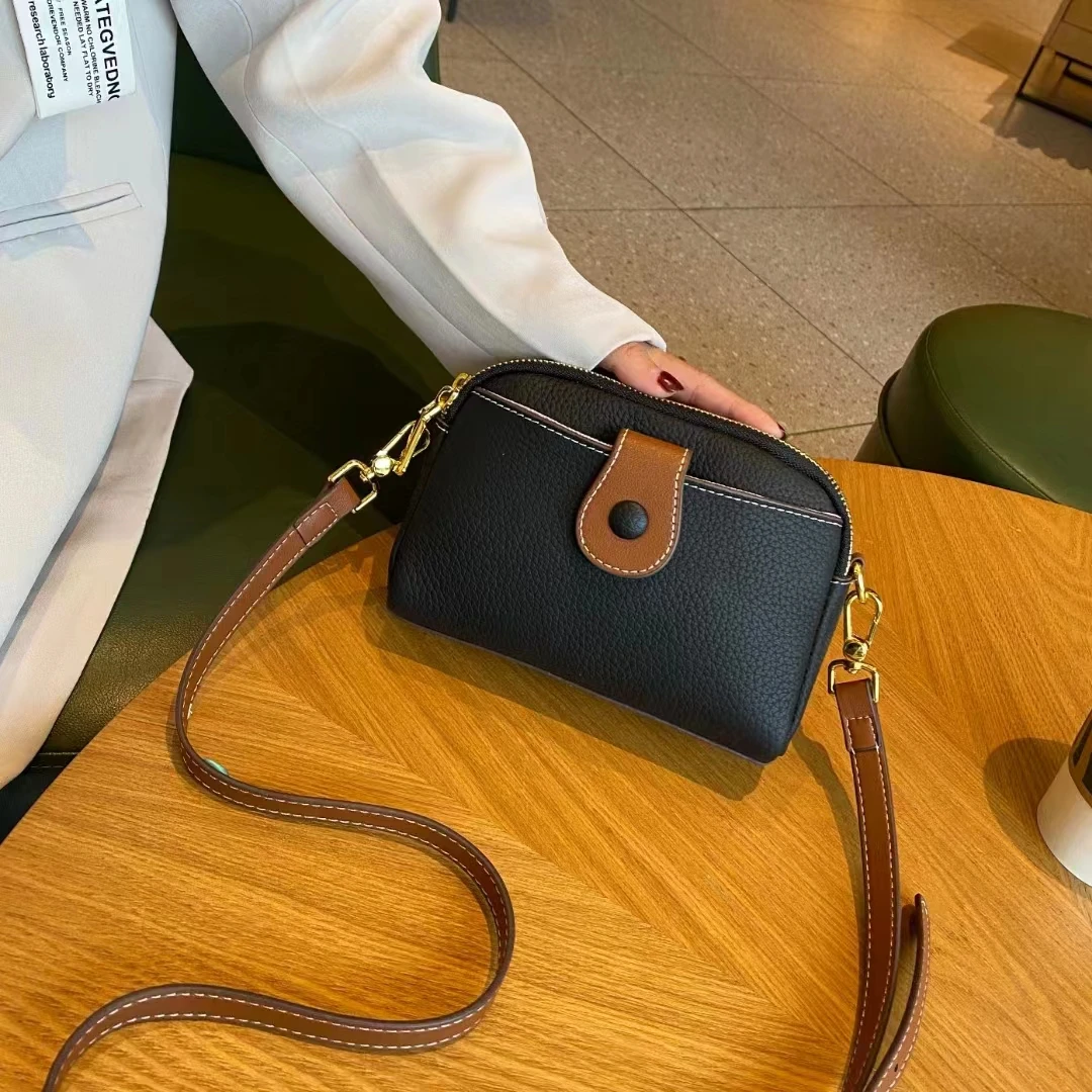 2025新款休闲简约百搭小包包简约斜挎包女包单肩包时尚真皮手机包