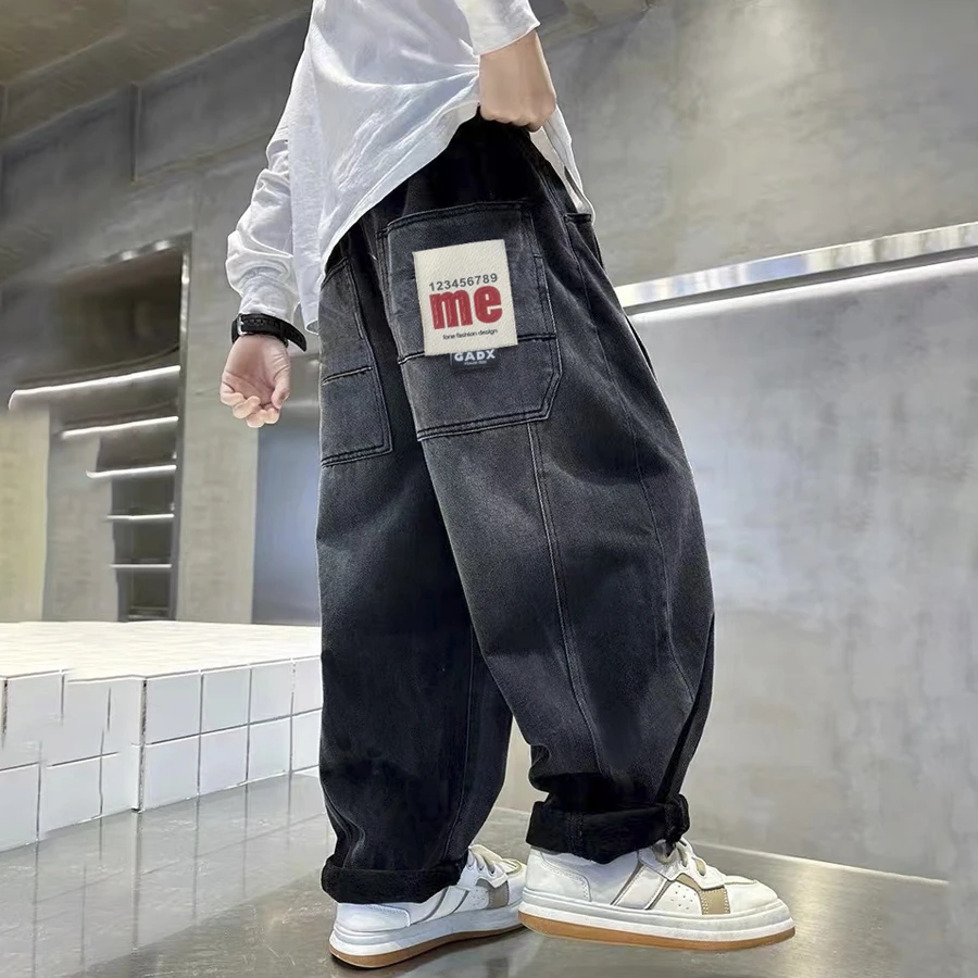 【春季单款】牛仔裤中大童宽松休闲软牛仔长裤春秋款加绒男童牛仔裤