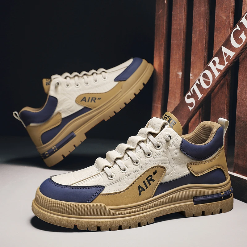 2024秋季新款男士防滑板鞋工作鞋舒适休闲男鞋时尚百搭低帮潮鞋