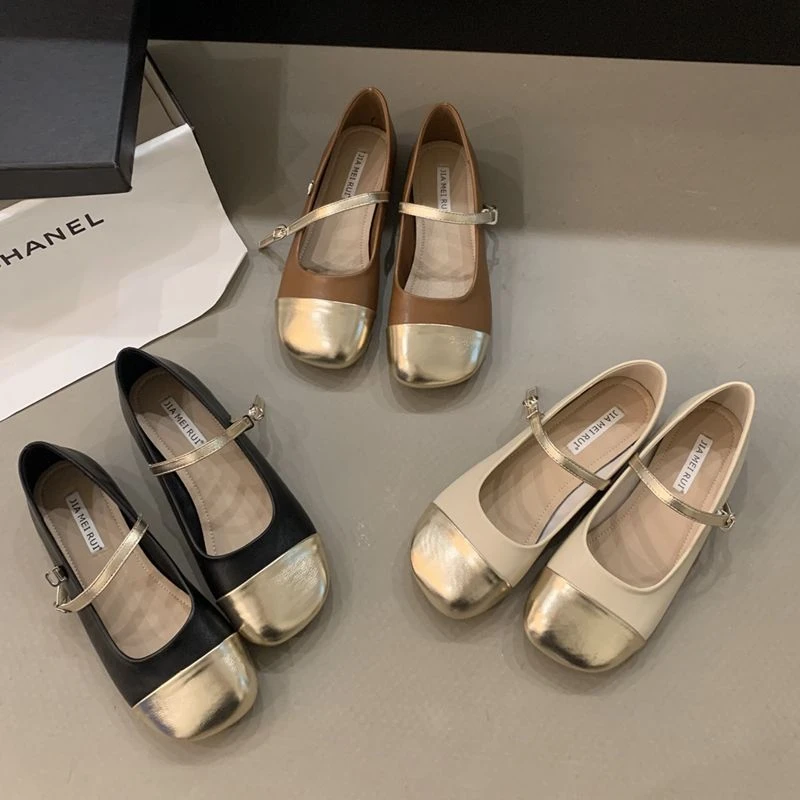 单鞋女小香风平底鞋2024新款春秋玛丽珍晚晚风温柔鞋配裙子豆豆鞋