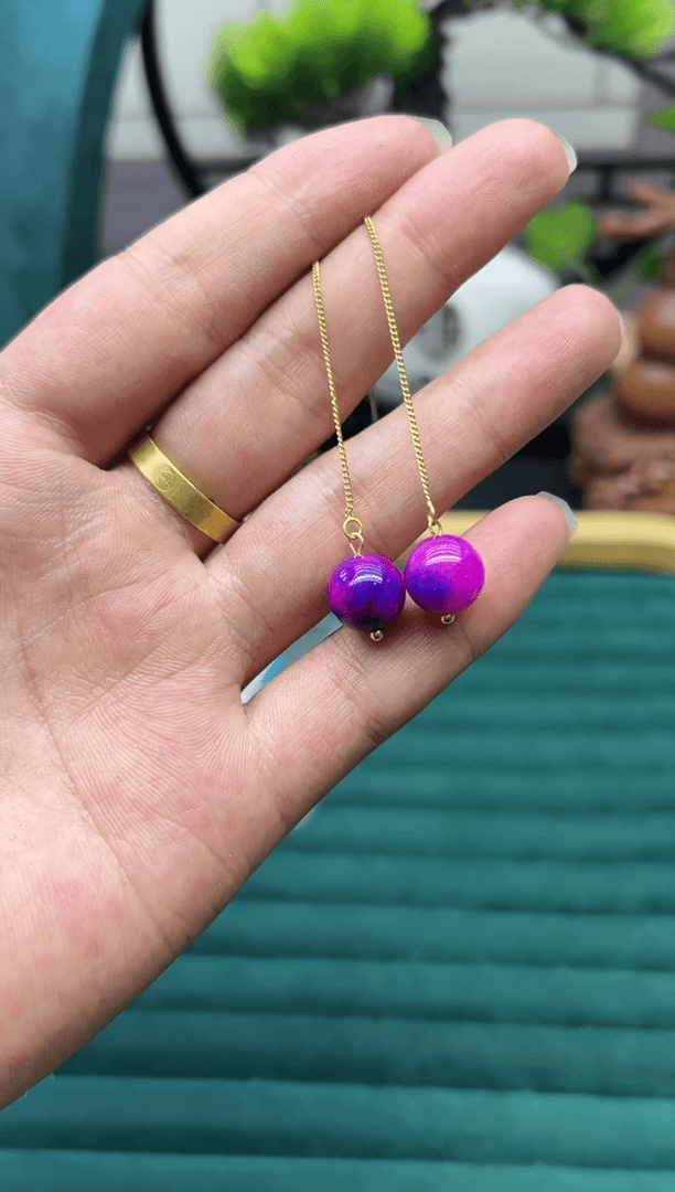 【闪购商品】苏纪石（舒俱来）耳钉14K金镶嵌E104