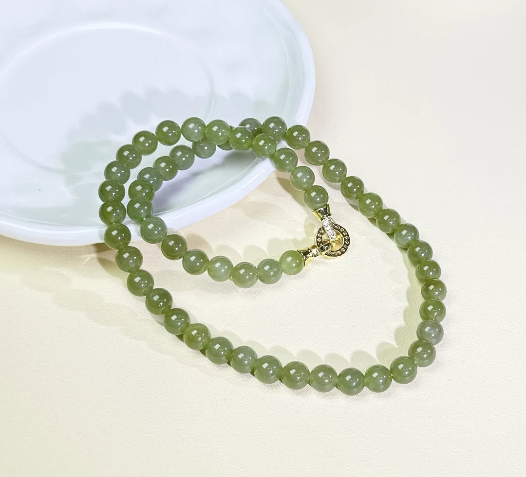 【小胖总珠宝】新疆和田玉若羌黄口8mm项链