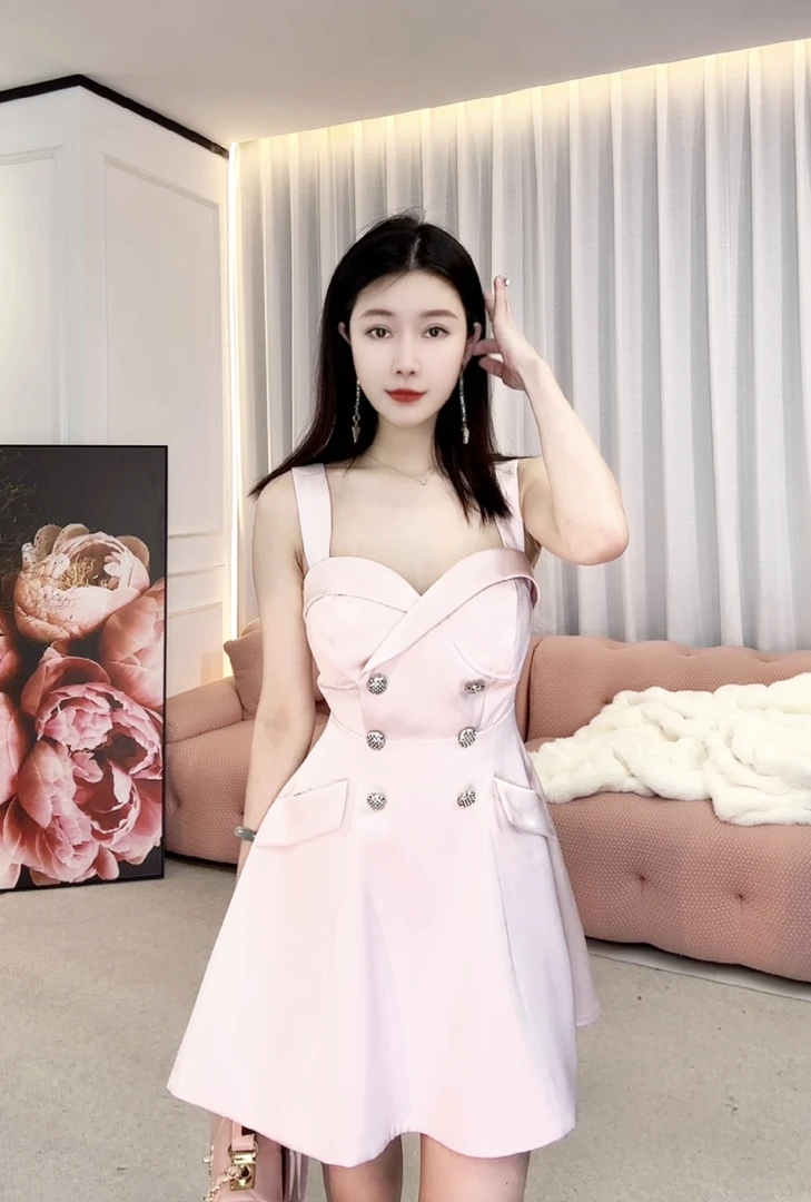 MEET YINA  夏季新款法式重工黑色连衣裙公主风Z2304