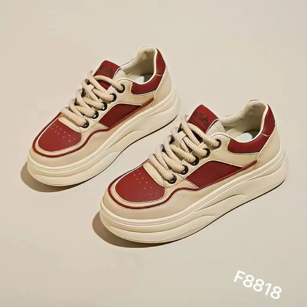 F8818～（安可拉红）今天的流行色系百搭休闲鞋