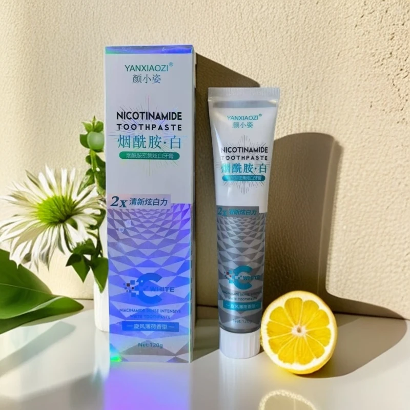 颜小姿烟酰胺密集炫白牙膏护理清新亮白