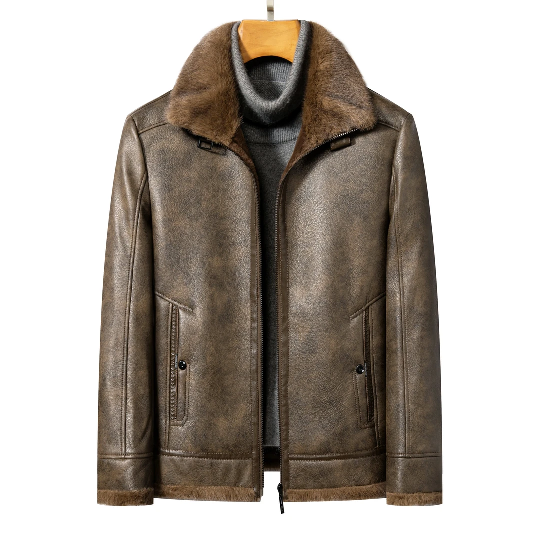 SK-36男士冬季一体保暖皮外套