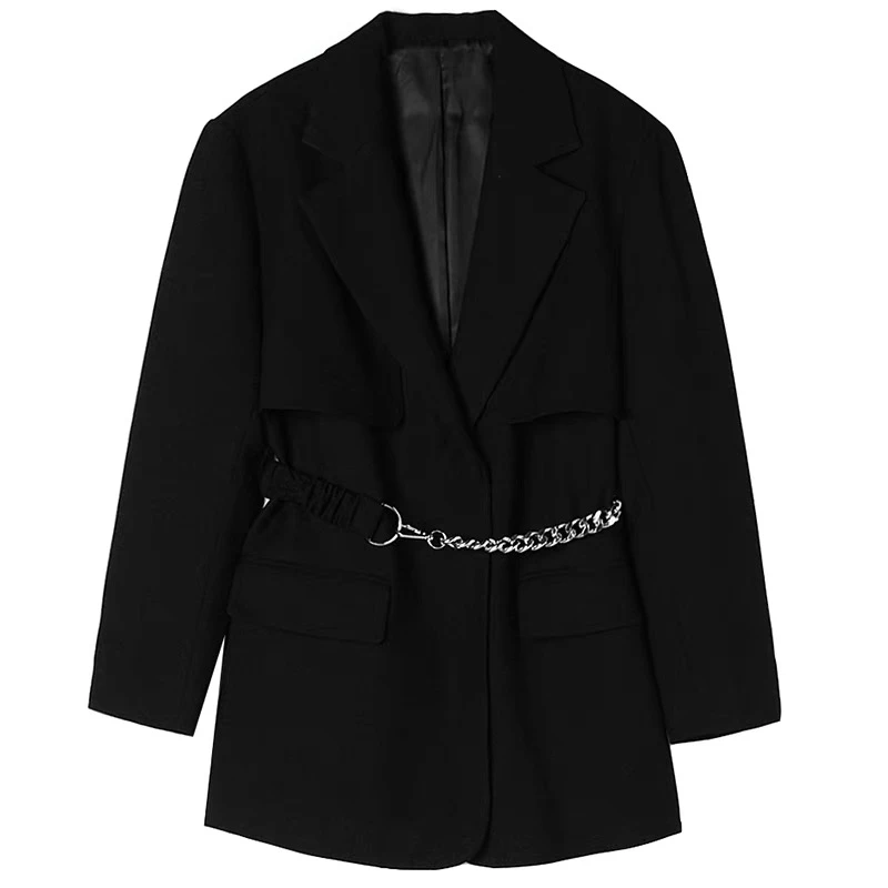 Q213 链条腰带高端梭织西装外套