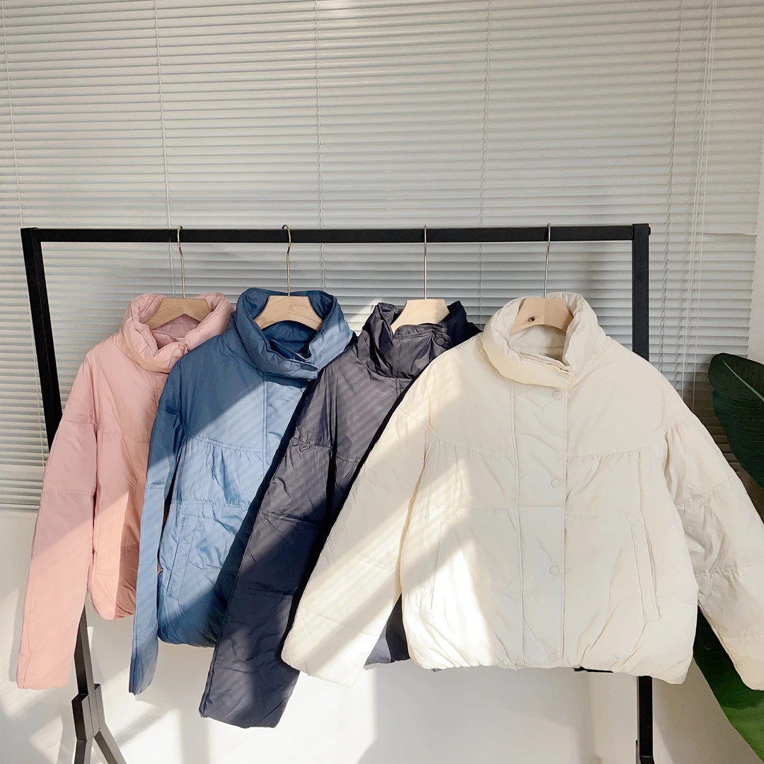 仓6-1 立领厚实收腰四色鹅绒服