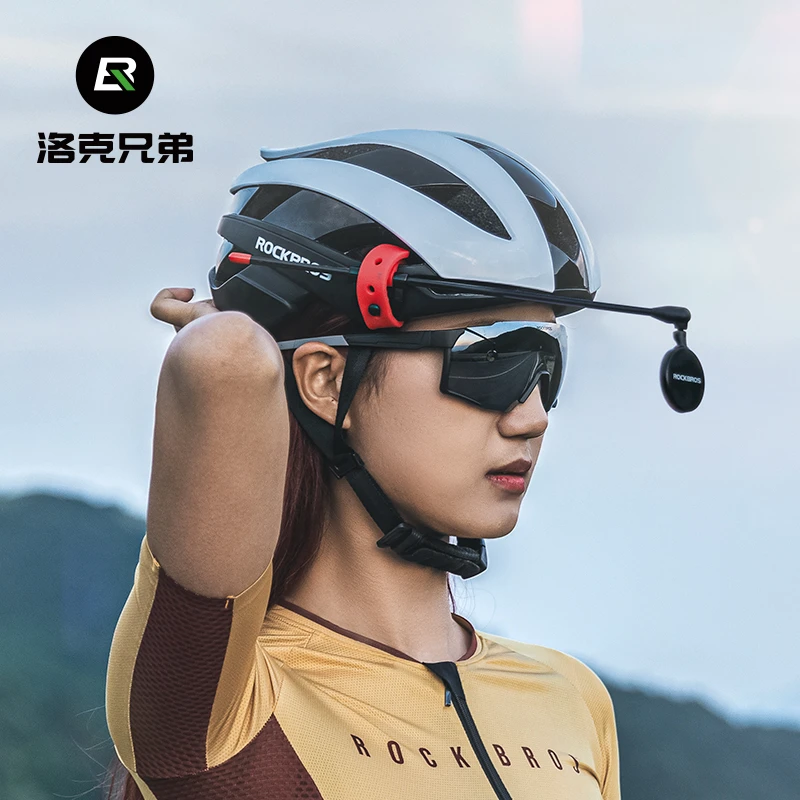 洛克兄弟自行车头盔后视镜骑行头盔反光镜男女山地公路车安全视野