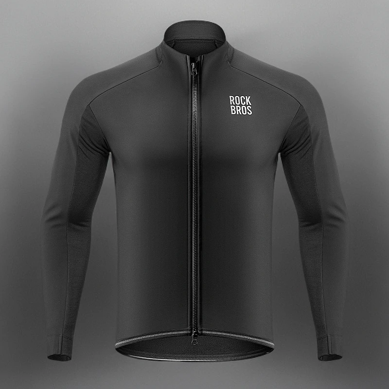 洛克兄弟防风骑行服长袖上衣男女款抓绒保暖公路山地车运动服冬季