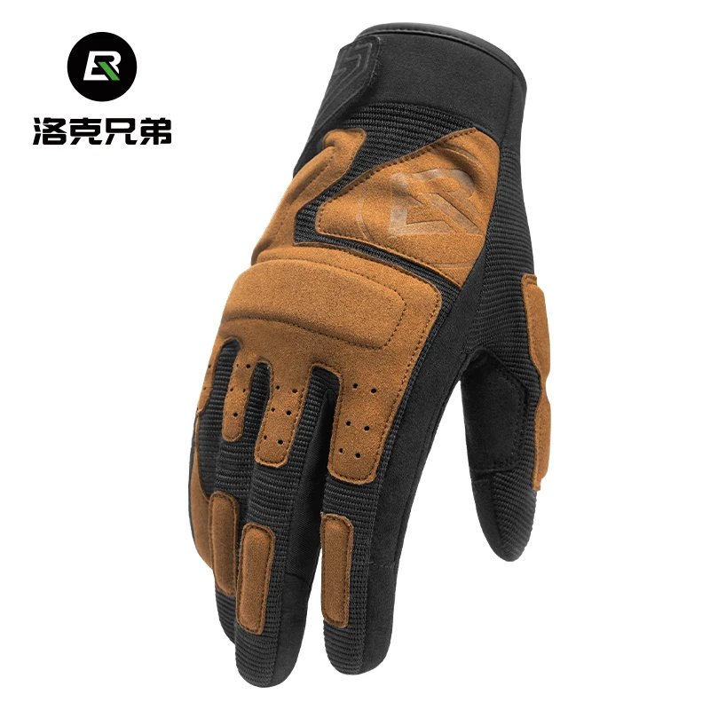 洛克兄弟摩托车骑行手套全指男女秋冬护垫防摔电动车机车骑士装备