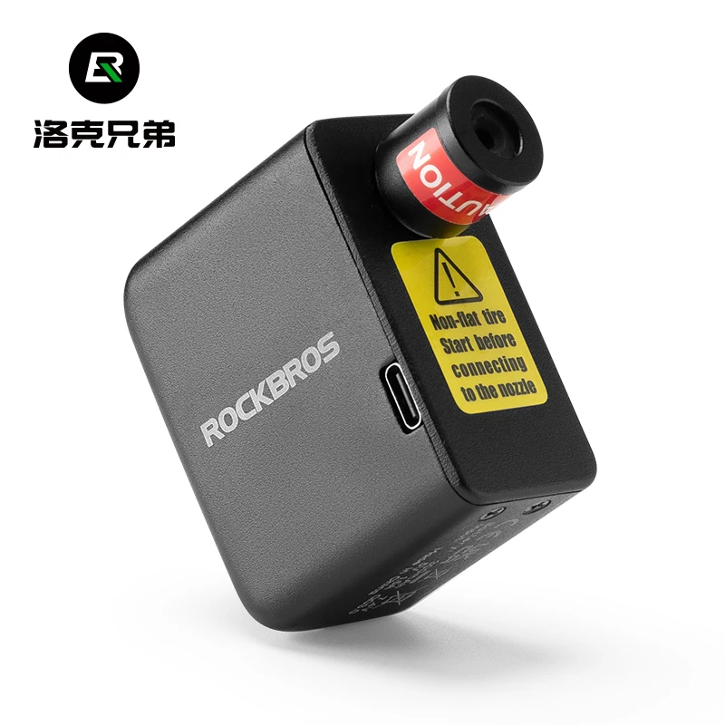 洛克兄弟迷你电动打气筒便携高压美法嘴公路山地自行车骑行充气泵