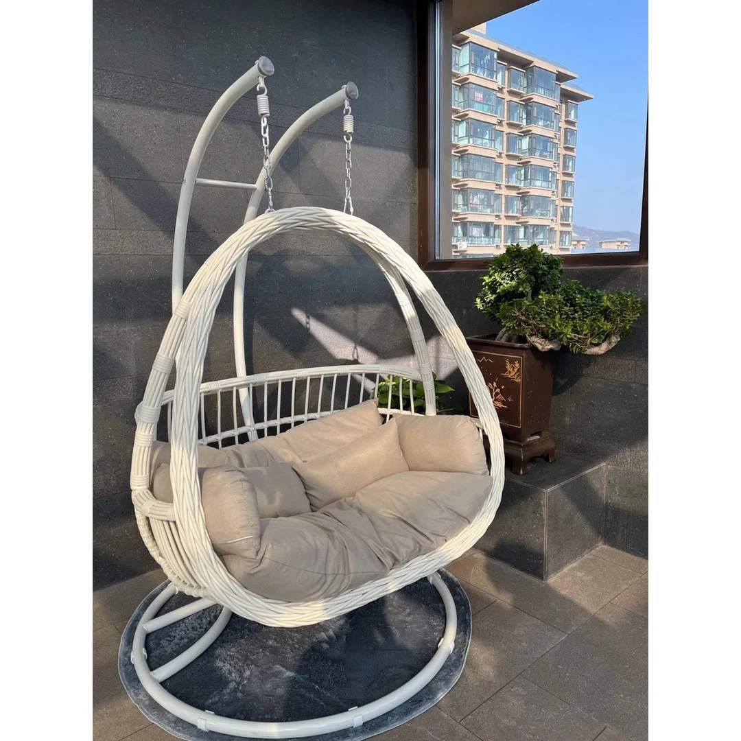 双人吊椅粗藤吊篮室内吊床藤椅双杆户外荡秋千成人摇篮椅阳台吊兰