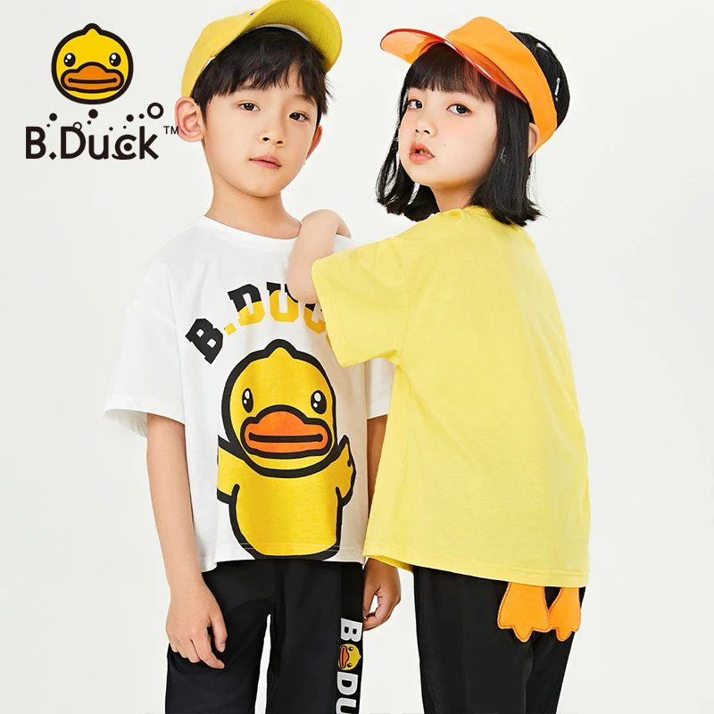 B.Duck小黄鸭儿童短袖T恤夏季男女童经典纯棉上衣童装 BF2301083A
