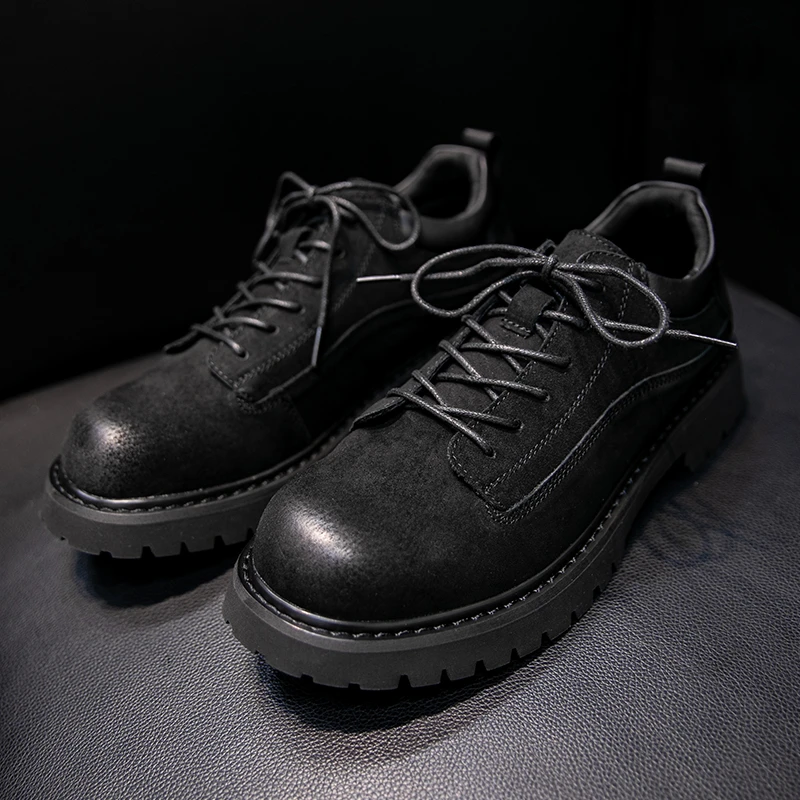 马丁靴男鞋英伦风低帮复古工装靴子男士休闲鞋百搭小众低帮马丁靴