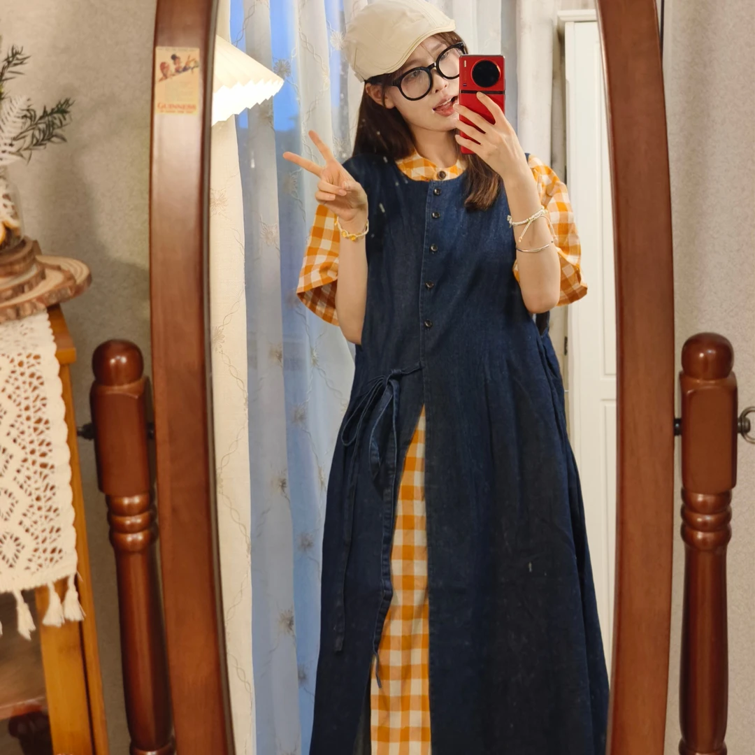 [鱼鱼耶 ] 2024夏季新款森系文艺女装衣裙