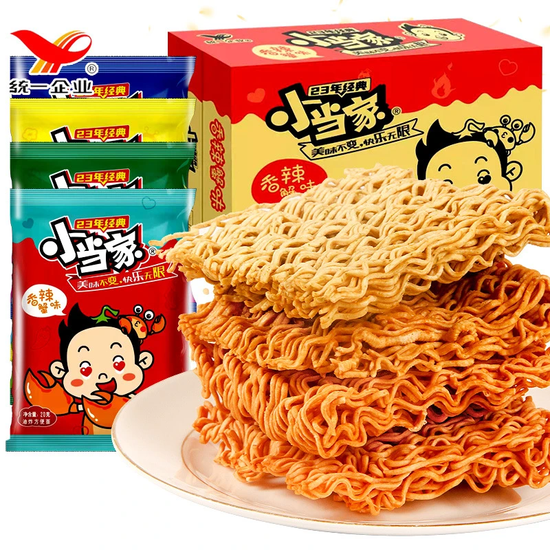 统一小当家干脆面掌心面干吃面整箱方便面网红零食小吃休闲食品