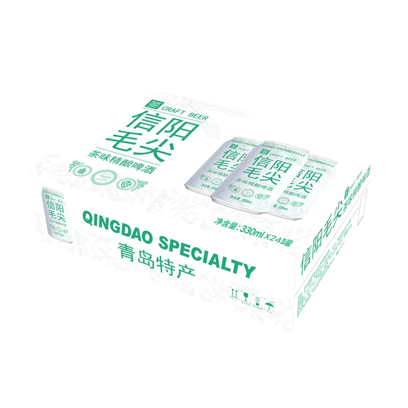 青岛特产信阳毛尖茉莉花茶乌龙中式茶味精酿啤酒330mlx24罐装