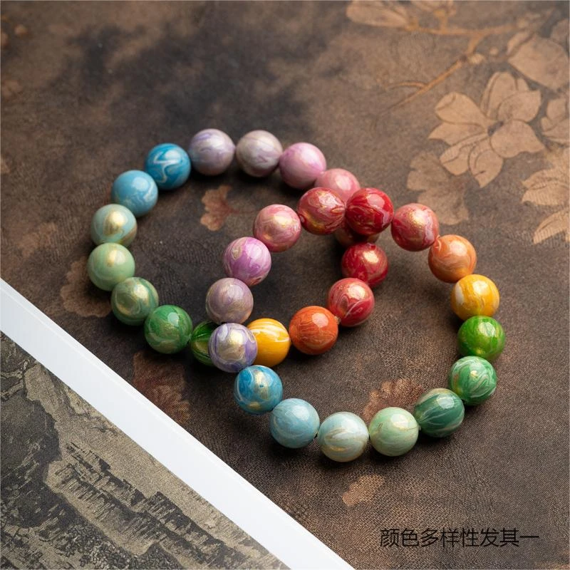 XIANYUAN/仙源大漆珠12mm马卡龙单圈手串漆器（多样性发其一）