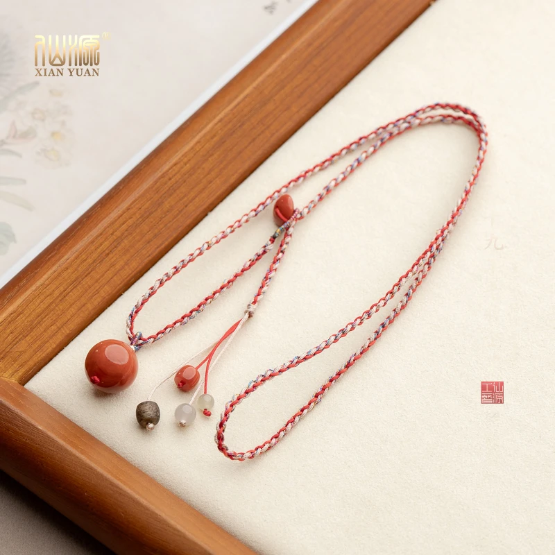 【18K】莺歌绿奇楠沉香4*5mm木作沉香桶珠锁骨链原创新中式项链