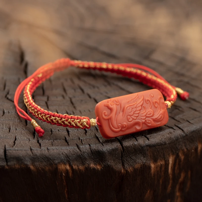 南红凤牌手编红绳单圈手串LV1677MDCXD