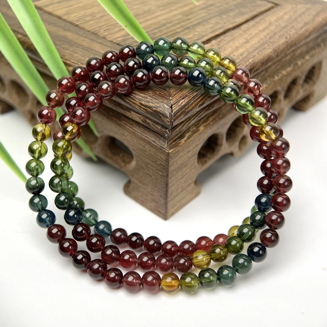 天花板老矿色标碧玺多圈5mm