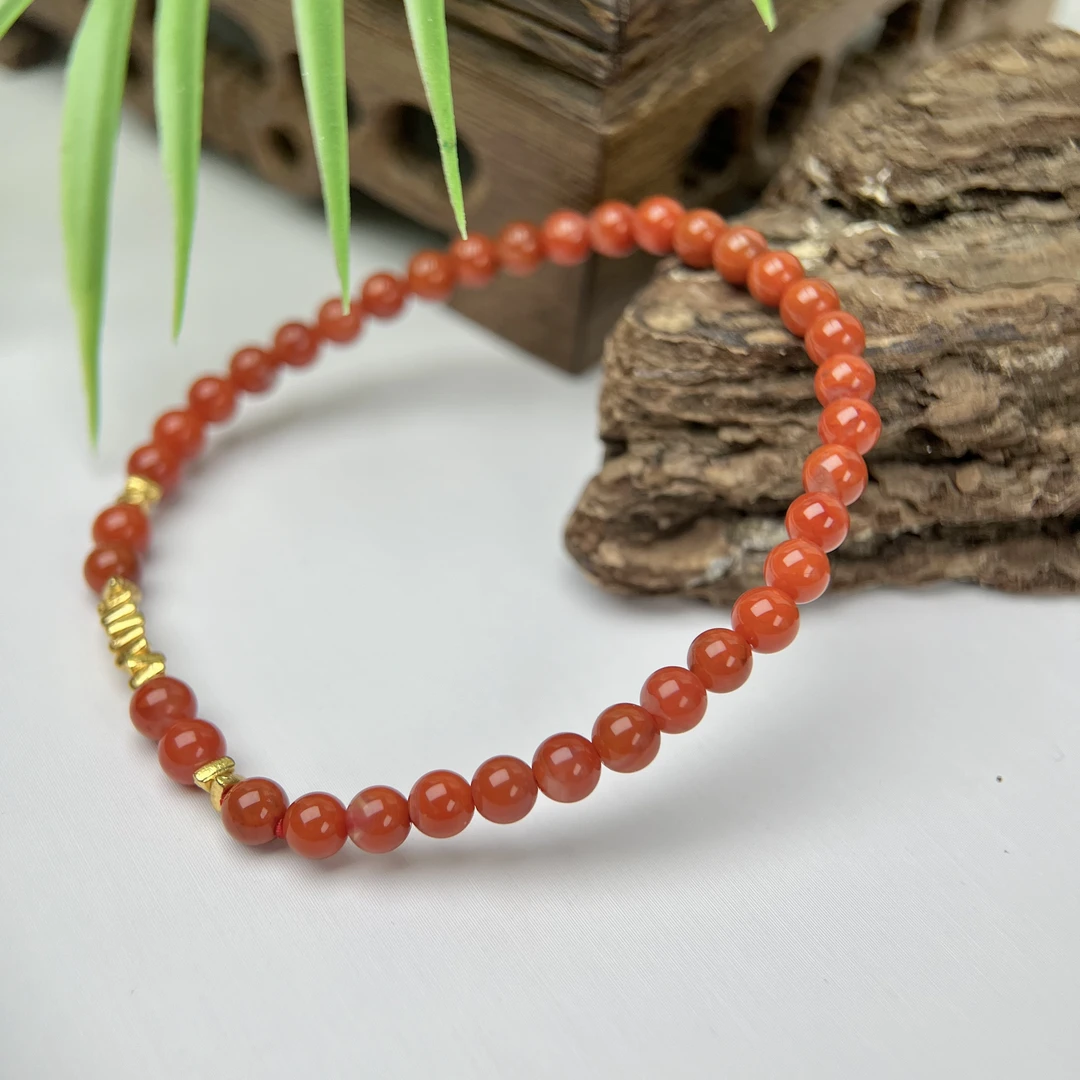 （碎银几两）南红碎银子手串4mm+ FX-5204