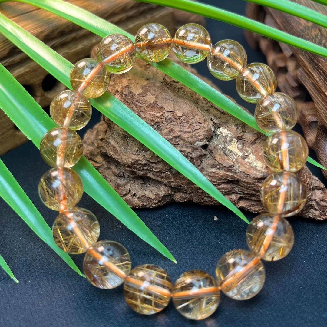 顶级铜金发晶手串单圈合集7-16m （多样性发其一）