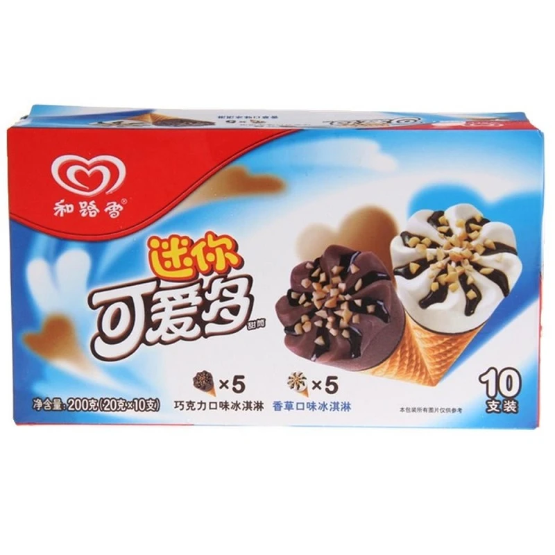 和路雪迷你可爱多甜筒香草&巧克力口味冰淇淋200g