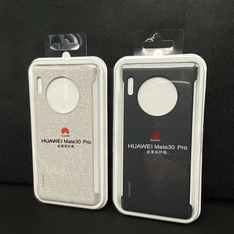 适用于华为Mate30Pro手机壳原装同款无边框碳纤维皮革保护套灰色