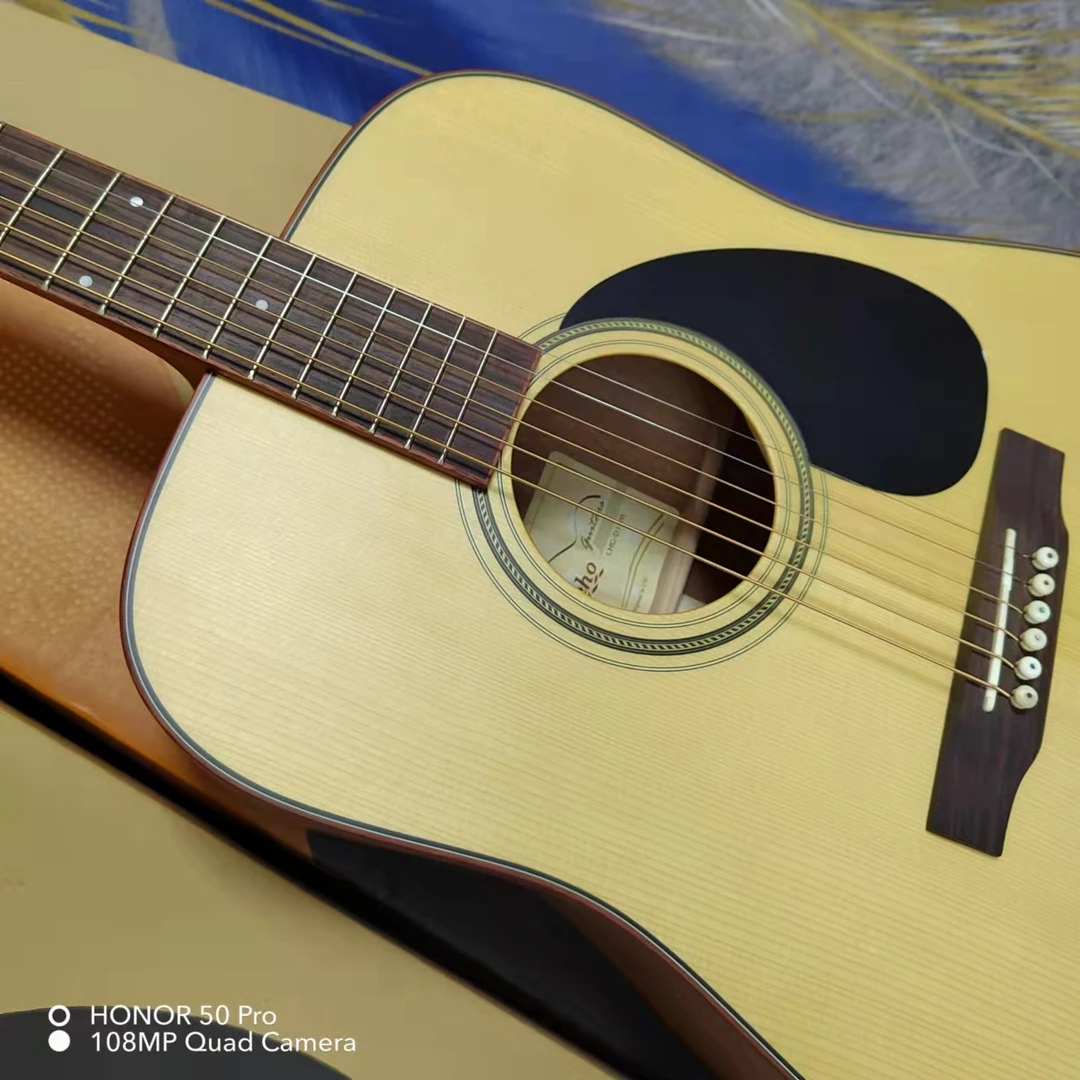 全单加震电箱41寸D桶型 欧洲云杉非洲刚果桃花芯实