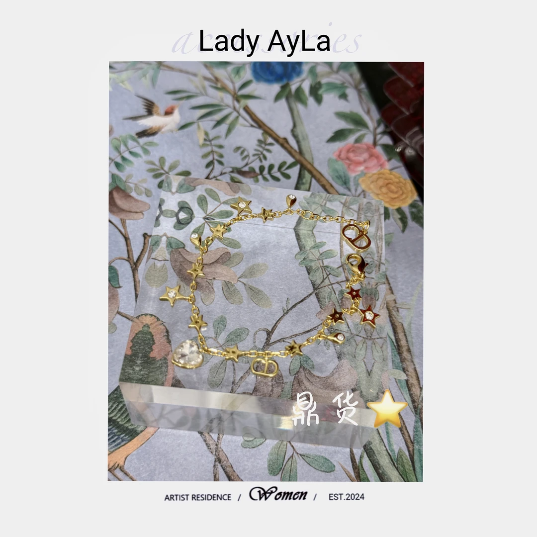 铜合金合成锆石手链 CD金色爱心五角星气质轻奢时尚手链AL853