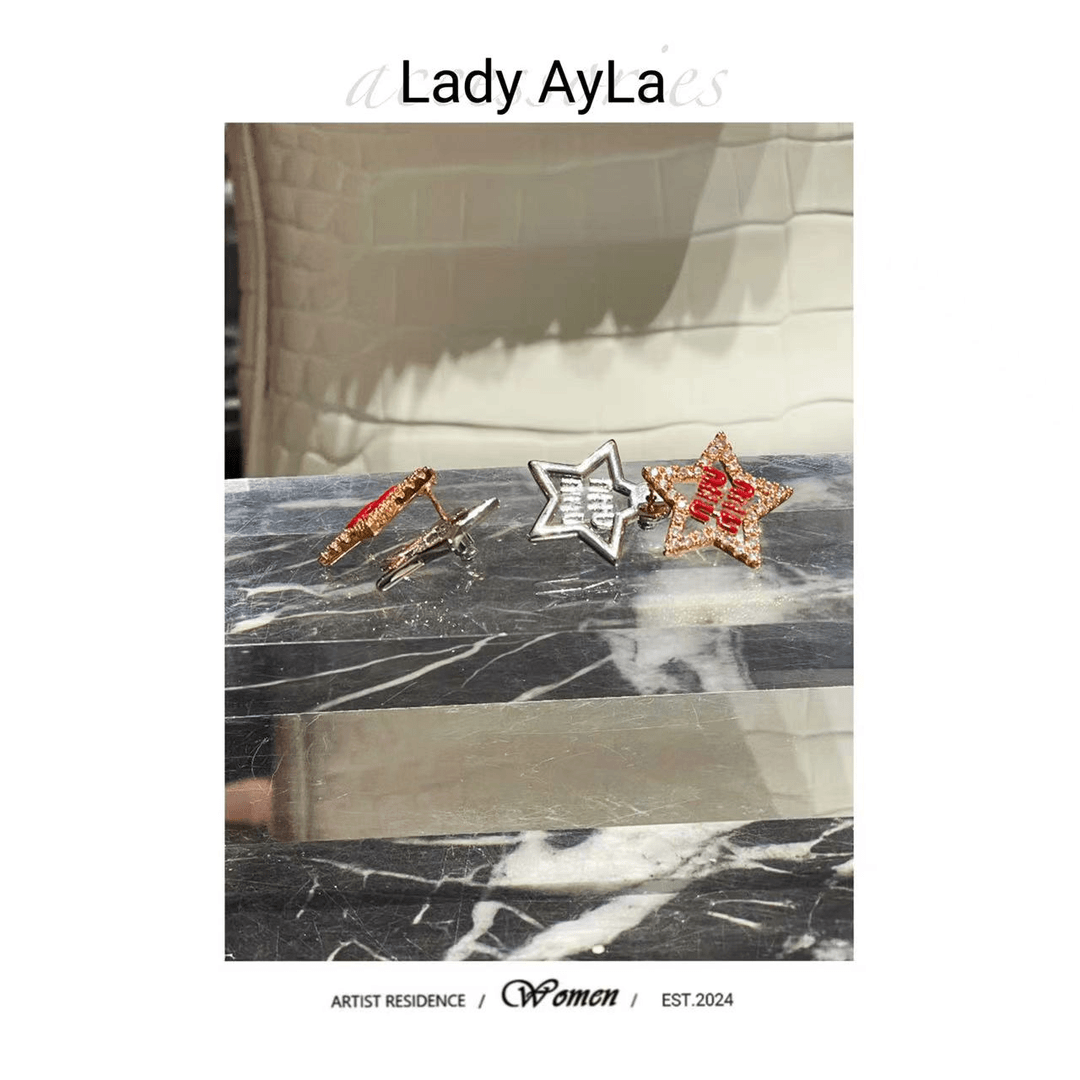 铜合金耳饰 M五角星轻奢时尚百搭耳钉AL985