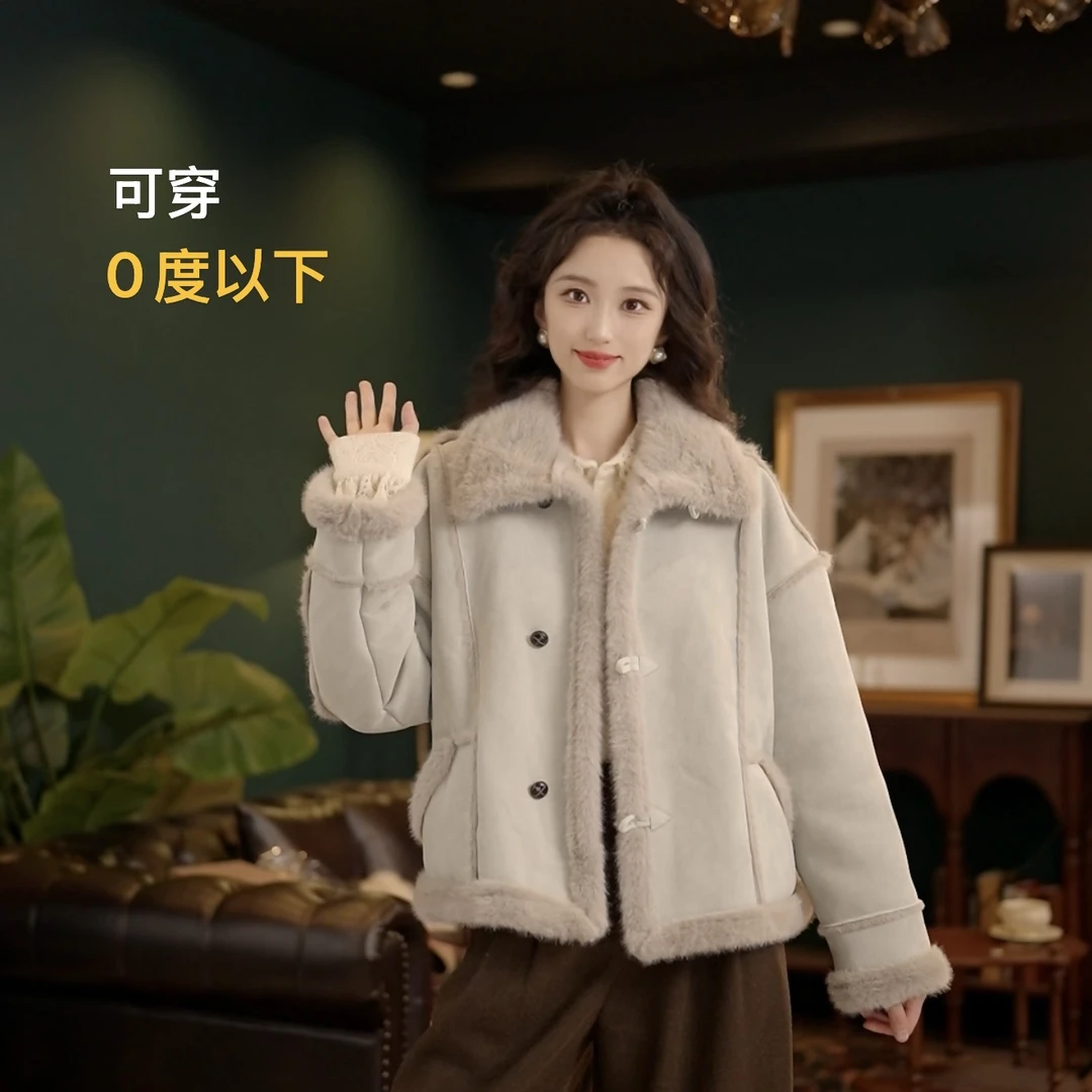 琦琦【寒梅煮雪】（含包包）新款秋冬休闲女百搭外套YX9019261