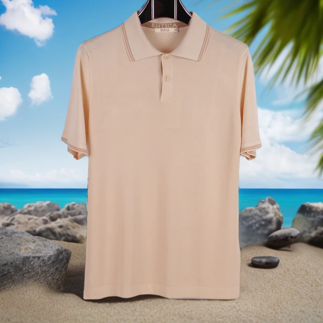 品牌男桑蚕丝短袖t恤纯色中年短袖针织翻领t恤商务宽松透气薄款