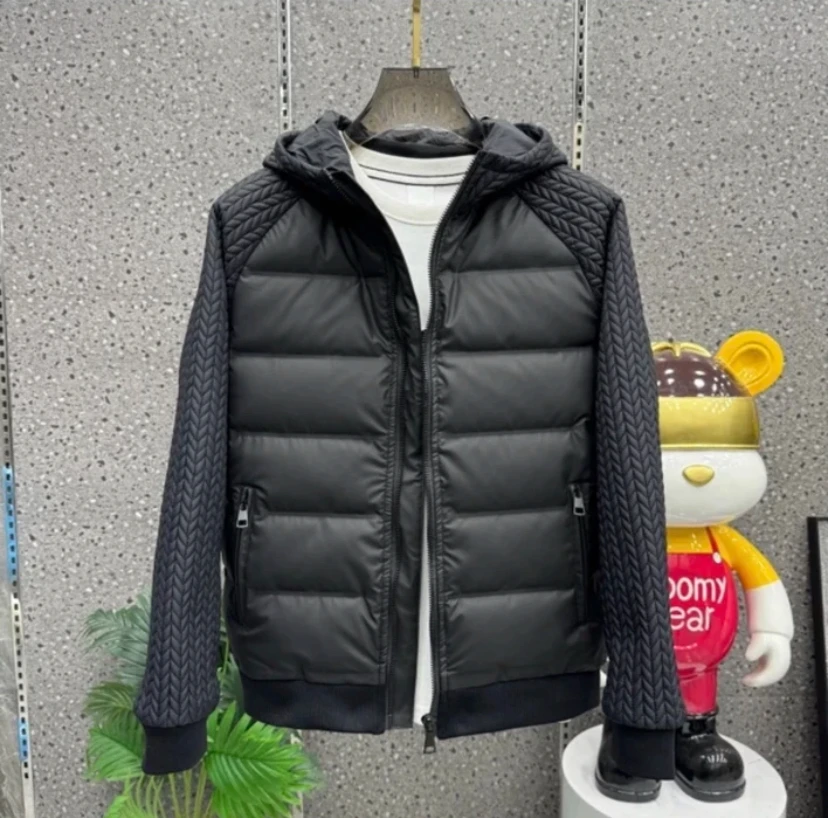 【高品质】2024秋冬新款男士纯色简约连帽棉服羽绒外套潮流百搭