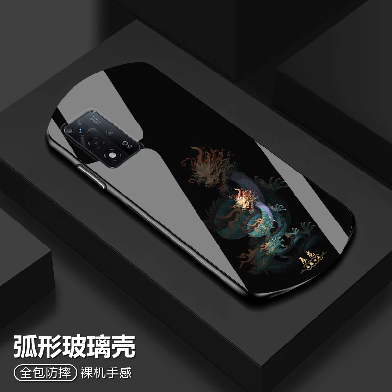 OPPO A93S国风十二生肖手机壳弧形玻璃高颜值防摔保护套