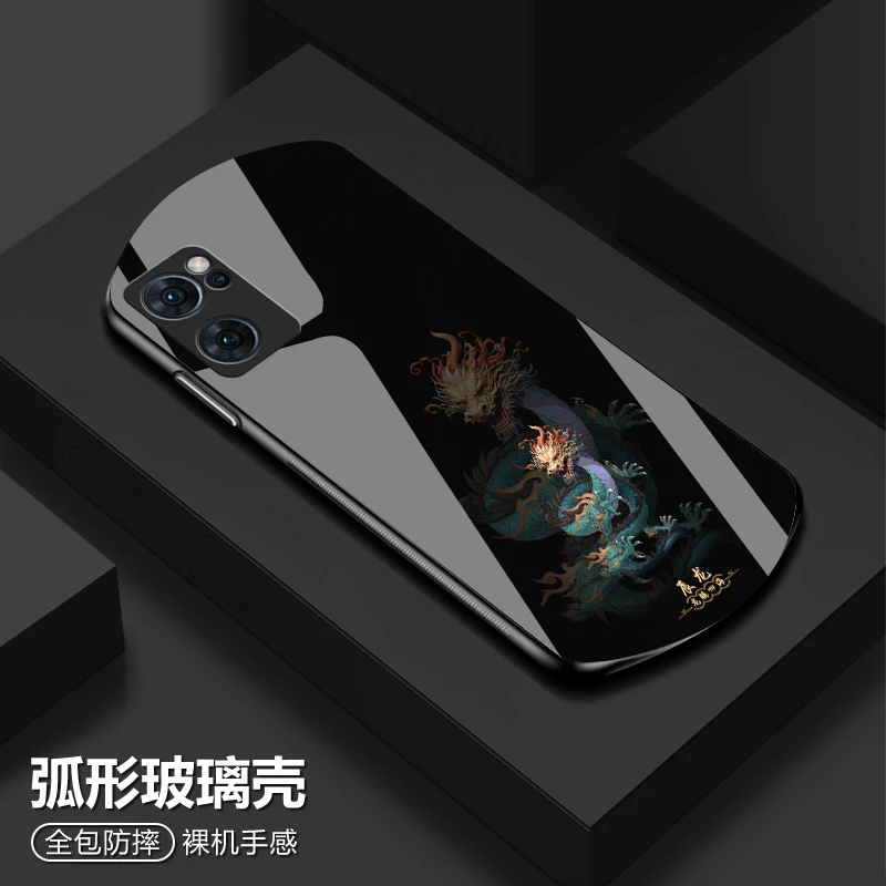 OPPO Reno7国风十二生肖手机壳弧形玻璃高颜值防摔保护套
