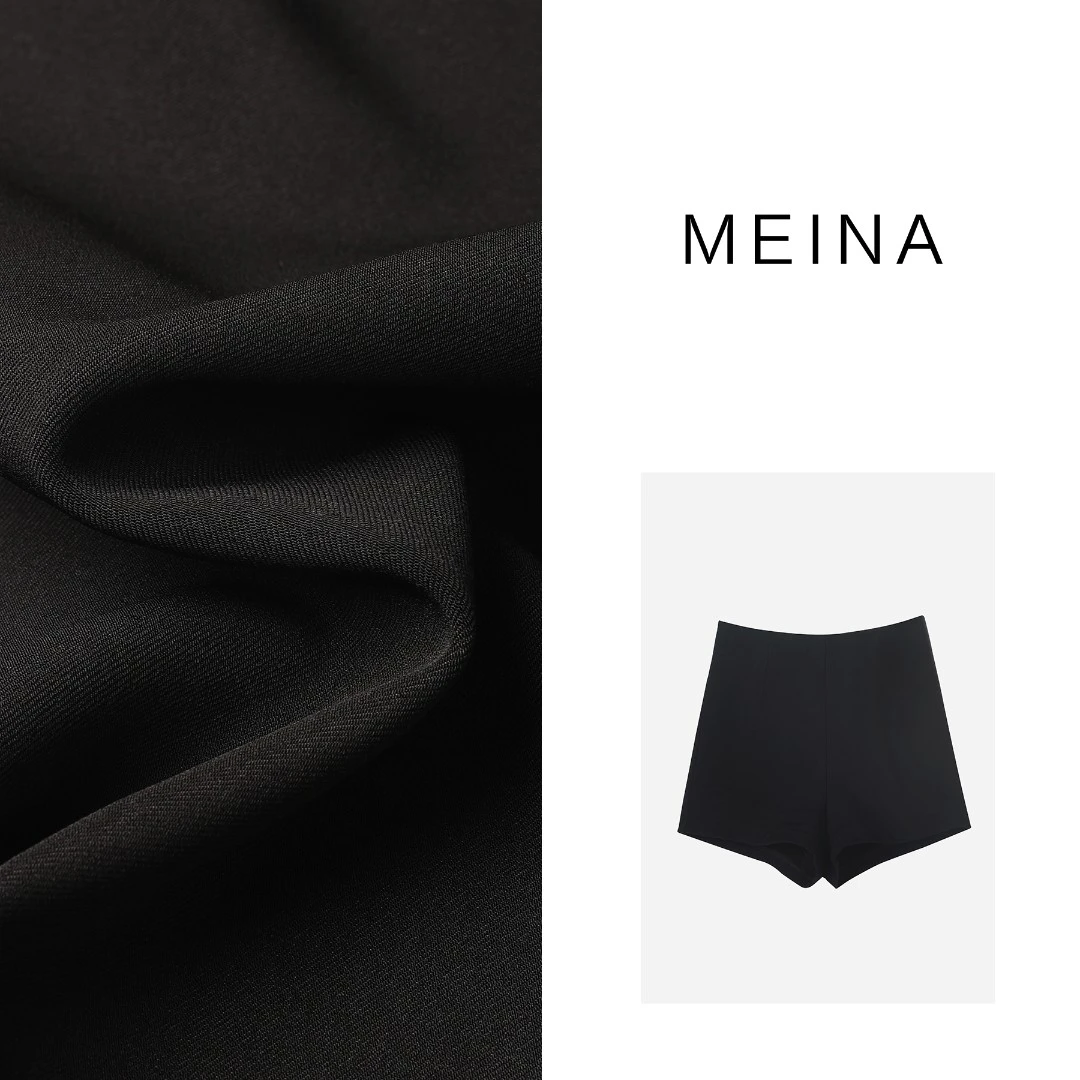 MEINA【女团腿精】春夏下身消失女团打底高腰外穿黑色A字修身短裤