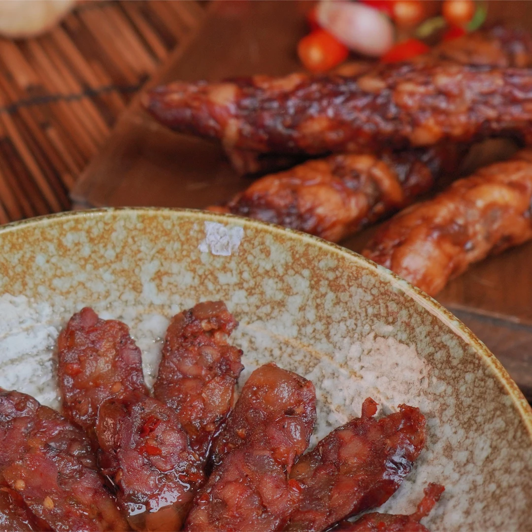 【纯肉手工香肠】湖南经典风味柴火烟熏手工腊香肠   咸香肥瘦适中