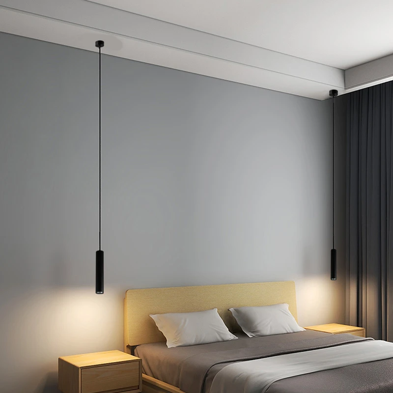 叁号仓库床头吊线灯 LED吊灯现代简约餐厅吧台创意长筒圆锥形条灯