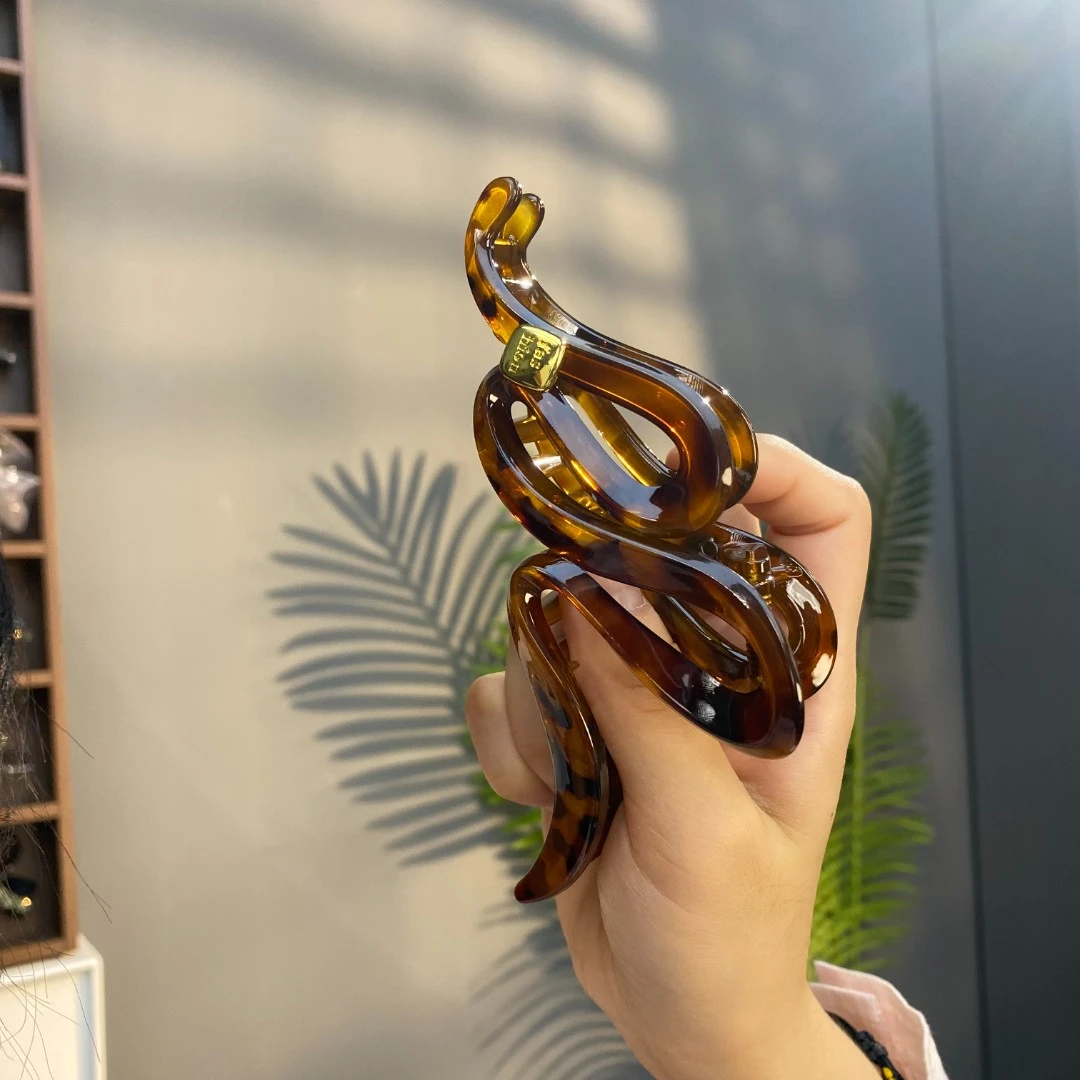 韩版高颜值抓夹优雅气质波浪13cm大号鲨鱼抓夹F6063时尚百搭简约