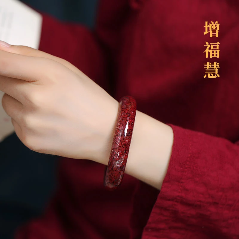 含辰砂工艺品颗粒玉化晶体朱砂手镯原创高工艺红色三款鸿运当女款