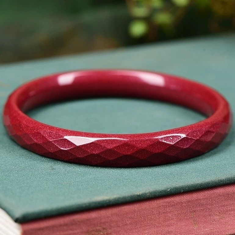 含辰砂工艺品含工艺品高含量 紫金砂菱形切面手镯