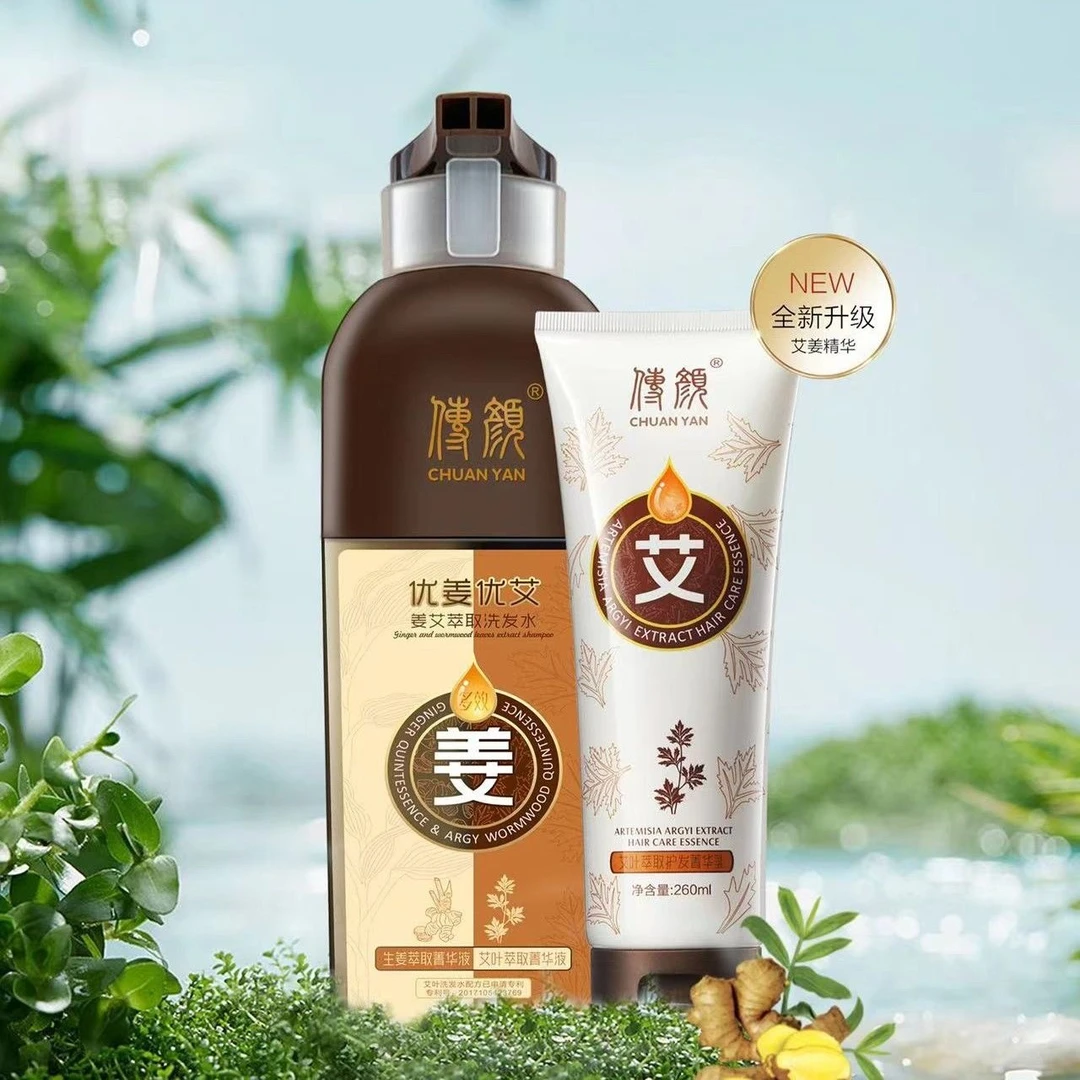 传颜【姜艾洗护套装】植物配方温和洁净护发养发滋养草本多效护理